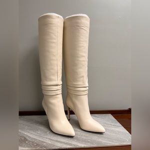 Vince Camuto Kashiano tall leather heeled boot - 9.5 NIB - Ivory Cream